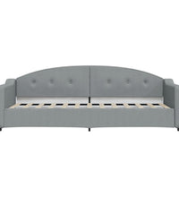 Tagesbett mit Matratze Hellgrau 80x200 cm Stoff