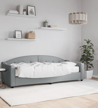 Tagesbett mit Matratze Hellgrau 80x200 cm Stoff