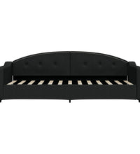 Tagesbett mit Matratze Schwarz 80x200 cm Stoff