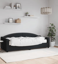 Tagesbett mit Matratze Schwarz 80x200 cm Stoff