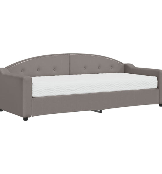Tagesbett mit Matratze Taupe 80x200 cm Stoff