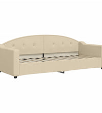 Tagesbett mit Matratze Creme 80x200 cm Stoff