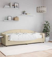 Tagesbett mit Matratze Creme 80x200 cm Stoff