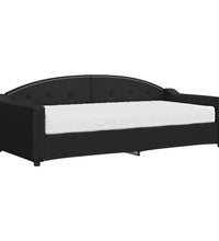Tagesbett mit Matratze Schwarz 90x200 cm Stoff