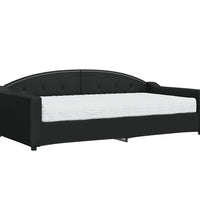 Tagesbett mit Matratze Schwarz 100x200 cm Stoff