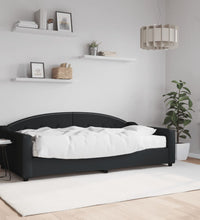 Tagesbett mit Matratze Schwarz 100x200 cm Stoff