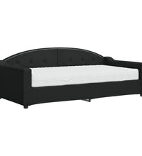 Tagesbett mit Matratze Schwarz 90x190 cm Stoff