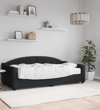 Tagesbett mit Matratze Schwarz 90x190 cm Stoff