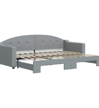 Tagesbett Ausziehbar Hellgrau 80x200 cm Stoff