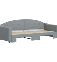 Tagesbett Ausziehbar Hellgrau 80x200 cm Stoff