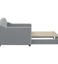 Tagesbett Ausziehbar Hellgrau 80x200 cm Stoff