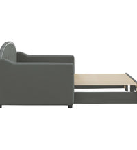 Tagesbett Ausziehbar Dunkelgrau 80x200 cm Stoff