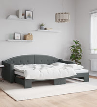Tagesbett Ausziehbar Dunkelgrau 80x200 cm Stoff