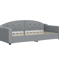Tagesbett Ausziehbar Hellgrau 90x200 cm Stoff