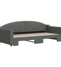 Tagesbett Ausziehbar Dunkelgrau 90x200 cm Stoff
