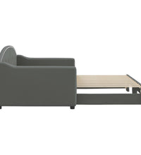 Tagesbett Ausziehbar Dunkelgrau 90x200 cm Stoff