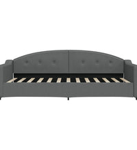 Tagesbett Ausziehbar Dunkelgrau 90x200 cm Stoff