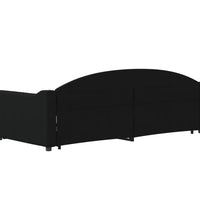 Tagesbett Ausziehbar Schwarz 90x200 cm Stoff