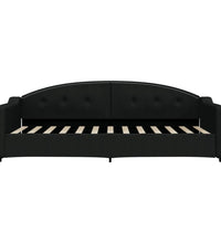 Tagesbett Ausziehbar Schwarz 90x200 cm Stoff