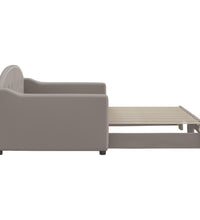 Tagesbett Ausziehbar Taupe 90x200 cm Stoff