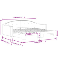 Tagesbett Ausziehbar Taupe 90x200 cm Stoff