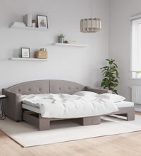 Tagesbett Ausziehbar Taupe 90x200 cm Stoff