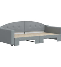 Tagesbett Ausziehbar Hellgrau 100x200 cm Stoff
