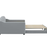 Tagesbett Ausziehbar Hellgrau 100x200 cm Stoff