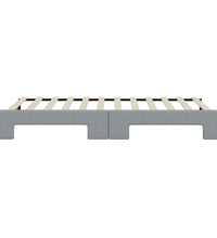 Tagesbett Ausziehbar Hellgrau 100x200 cm Stoff