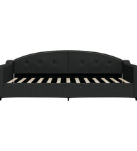 Tagesbett Ausziehbar Schwarz 100x200 cm Stoff