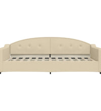 Tagesbett Ausziehbar Creme 100x200 cm Stoff