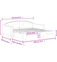 Tagesbett Ausziehbar Creme 100x200 cm Stoff