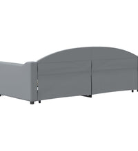 Tagesbett Ausziehbar Hellgrau 90x190 cm Stoff