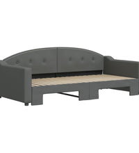 Tagesbett Ausziehbar Dunkelgrau 90x190 cm Stoff