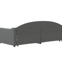 Tagesbett Ausziehbar Dunkelgrau 90x190 cm Stoff