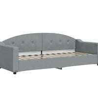 Tagesbett Ausziehbar mit Matratze Hellgrau 80x200 cm Stoff