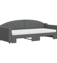 Tagesbett Ausziehbar mit Matratzen Dunkelgrau 80x200 cm Stoff