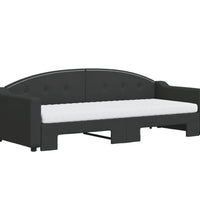 Tagesbett Ausziehbar mit Matratzen Schwarz 80x200 cm Stoff