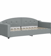 Tagesbett Ausziehbar mit Matratze Hellgrau 90x200 cm Stoff