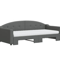 Tagesbett Ausziehbar mit Matratzen Dunkelgrau 90x200 cm Stoff