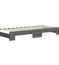 Tagesbett Ausziehbar mit Matratzen Dunkelgrau 90x200 cm Stoff