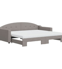 Tagesbett Ausziehbar mit Matratzen Taupe 90x200 cm Stoff