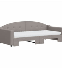 Tagesbett Ausziehbar mit Matratzen Taupe 90x200 cm Stoff