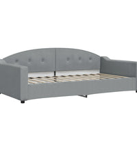 Tagesbett Ausziehbar mit Matratze Hellgrau 100x200 cm Stoff