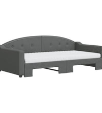 Tagesbett Ausziehbar mit Matratzen Dunkelgrau 100x200 cm Stoff