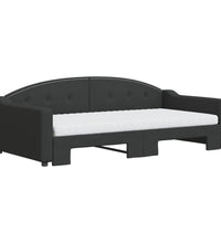 Tagesbett Ausziehbar mit Matratzen Schwarz 100x200 cm Stoff