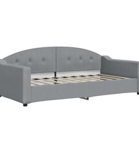 Tagesbett Ausziehbar mit Matratze Hellgrau 90x190 cm Stoff