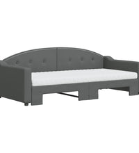 Tagesbett Ausziehbar mit Matratzen Dunkelgrau 90x190 cm Stoff