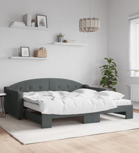 Tagesbett Ausziehbar mit Matratzen Dunkelgrau 90x190 cm Stoff