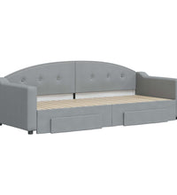 Tagesbett Ausziehbar mit Schubladen Hellgrau 80x200 cm Stoff